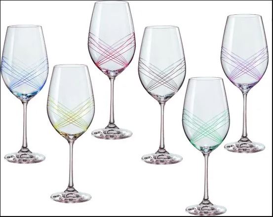 incompleet Verkeerd Strippen ELLIPSE - set gekleurde wijnglazen 350ml - set 6 stuks -  https://kristalshop.nl
