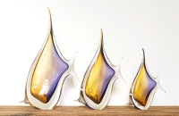 Vis  amber-amethyst 18cm