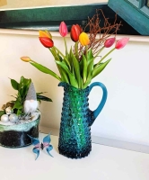 Ananas karaf hoog - petrol blue