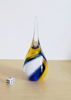 Druppel - mini urn - blauw wit geel
