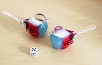 Mini urn - vogeltje -  blauw met roze