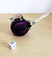 Mini urn - vogeltje -  donker paars